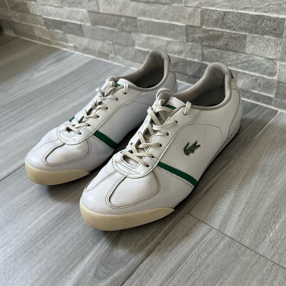 Lacoste Casual Shoes- White with Green- Size 8 Men / 9 Women - Picture 9 of 10